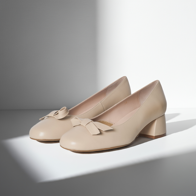 Tamsin Extra-Wide Fit Courts - Almond Leather
