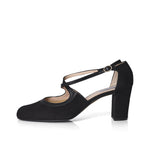 Gemma Extra-Wide Fit Heels - Black Suede