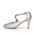 Greta Extra-Wide Fit Heels - Silver Leather