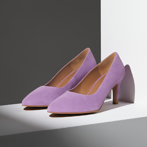 Eve Wide Fit Court Shoe – Lavender Suede