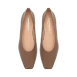 Hepburn Wide Fit Ballet Flats - Latte Leather