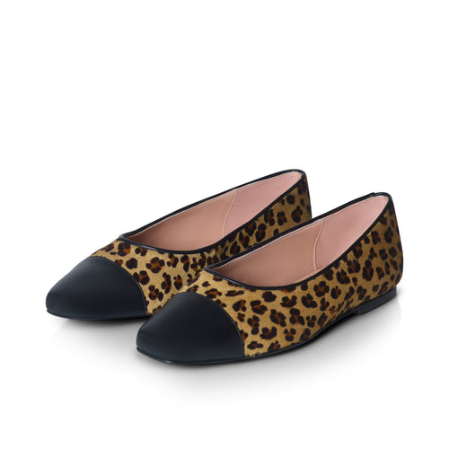 Hepburn Wide Fit Ballet Flats - Jaguar Print