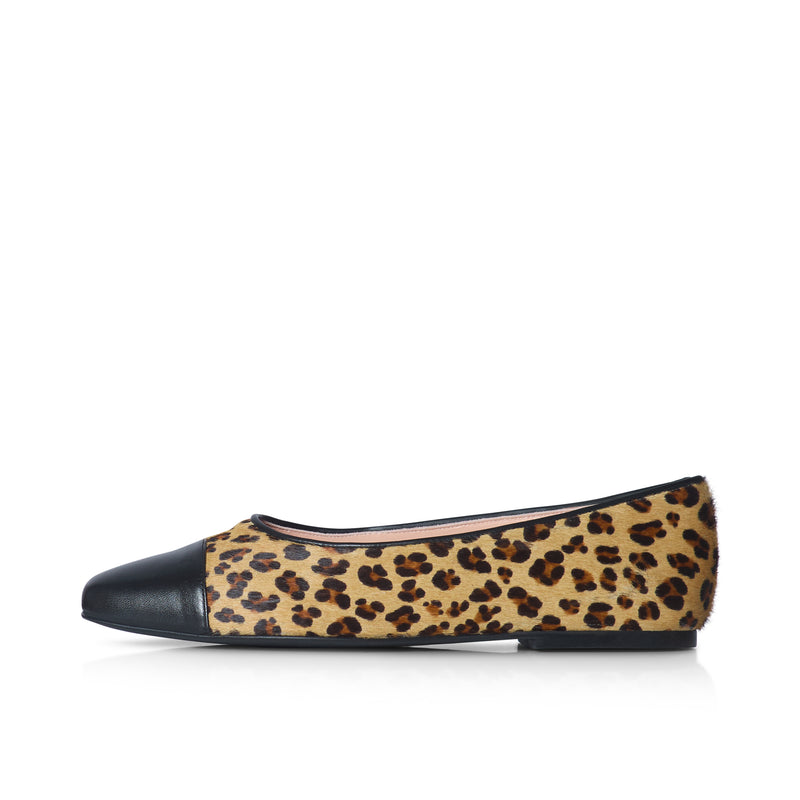 Hepburn Wide Fit Ballet Flats - Jaguar Print