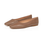 Hepburn Wide Fit Ballet Flats - Latte Leather