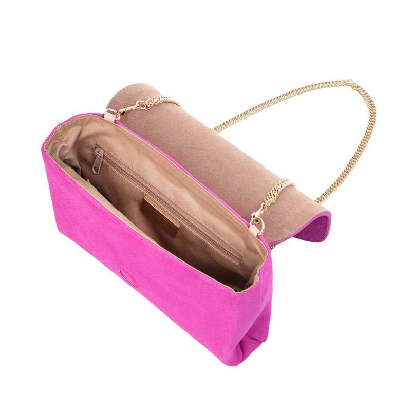 Ellie Clutch Bag - Hot Pink Suede