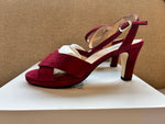 PRE-PRODUCTION SAMPLE - Isabella - Extra-Wide Fit Sandal - Claret Suede - (SAMPLE SALE)