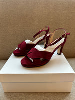 PRE-PRODUCTION SAMPLE - Isabella - Extra-Wide Fit Sandal - Claret Suede - (SAMPLE SALE)