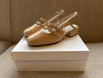 PRE-PRODUCTION SAMPLE - Faith Wide Fit Slingback - Nude Patent