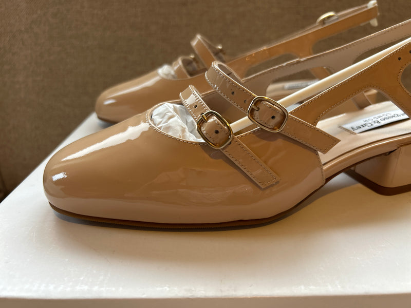 PRE-PRODUCTION SAMPLE - Faith Wide Fit Slingback - Nude Patent