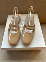 PRE-PRODUCTION SAMPLE - Faith Wide Fit Slingback - Nude Patent