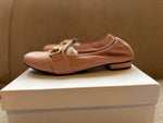 PRE-PRODUCTION SAMPLE -  Wide Fit Stretch Loafer Flats - Pink Leather (SAMPLE SALE)