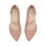 Indy Extra-Wide Fit Flats - Peony Pink Suede