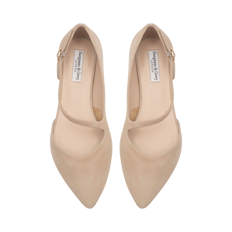 Indy Extra-Wide Fit Flats - Taupe Suede