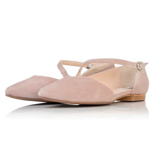 Indy Extra-Wide Fit Flats - Rose Pink Suede