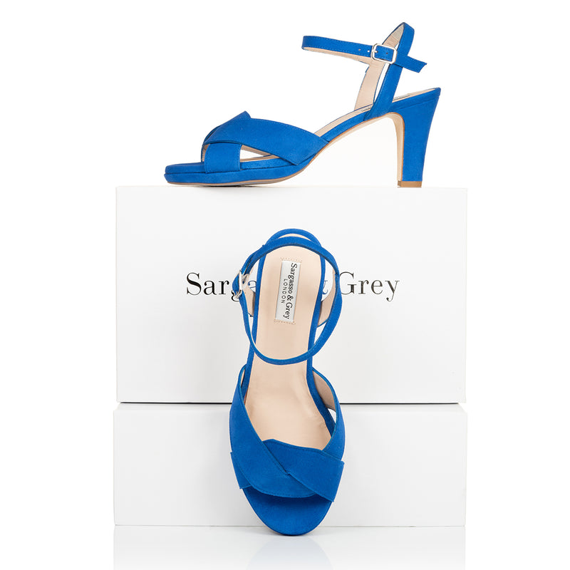 Isabella - Extra-Wide Fit Sandal - Royal Blue Suede