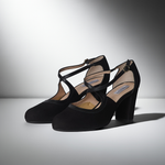 Gemma Extra-Wide Fit Heels - Black Suede