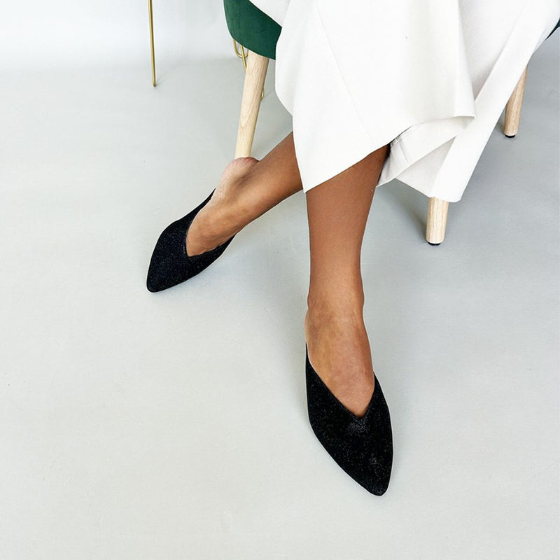 Jazz Extra-Wide Fit Mules - Black Shine