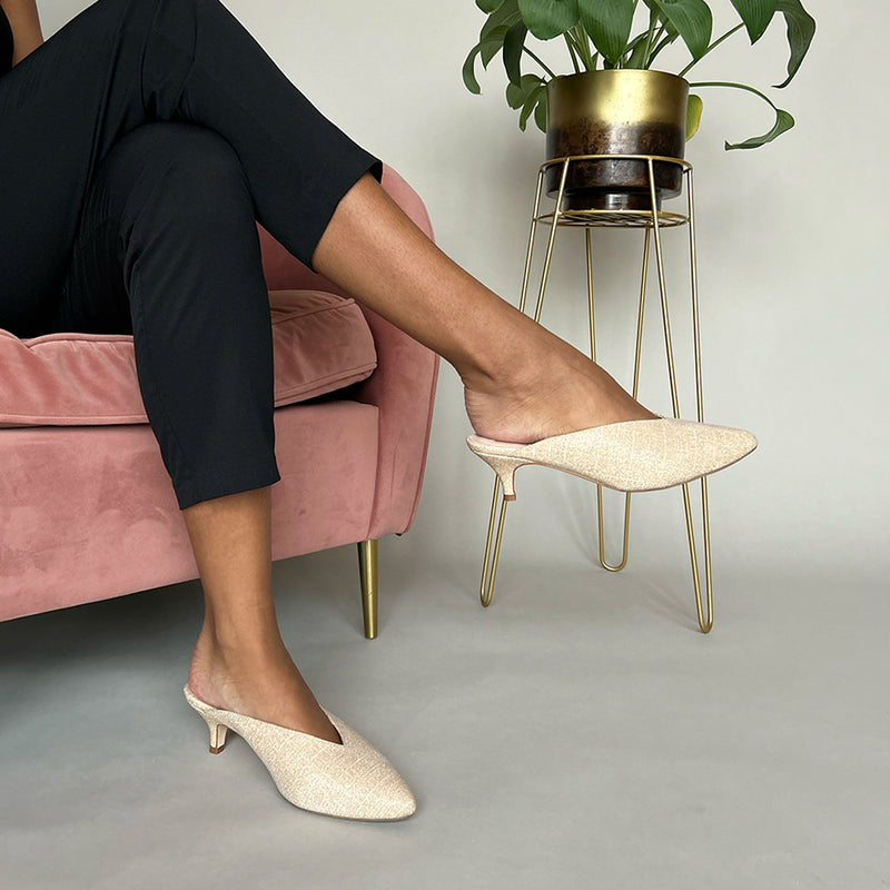 Jazz Extra-Wide Fit Mules - Gold Shine