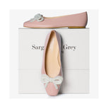 Kelly Wide Fit Bow Ballet Flats - Pink Leather