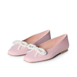 Kelly Wide Fit Bow Ballet Flats - Pink Leather