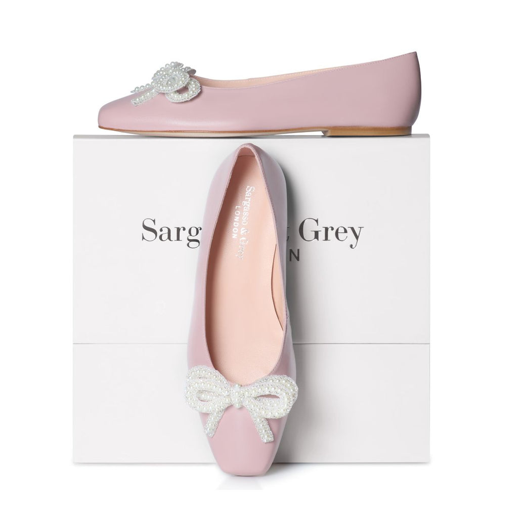 Kelly Wide Fit Bow Ballet Flats Leather