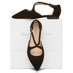 Kitty Extra-Wide Fit Flats - Black Suede