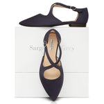 Kitty Extra-Wide Fit Flats - Navy Suede