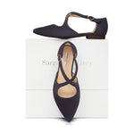 Kitty Extra-Wide Fit Flats - Navy Suede