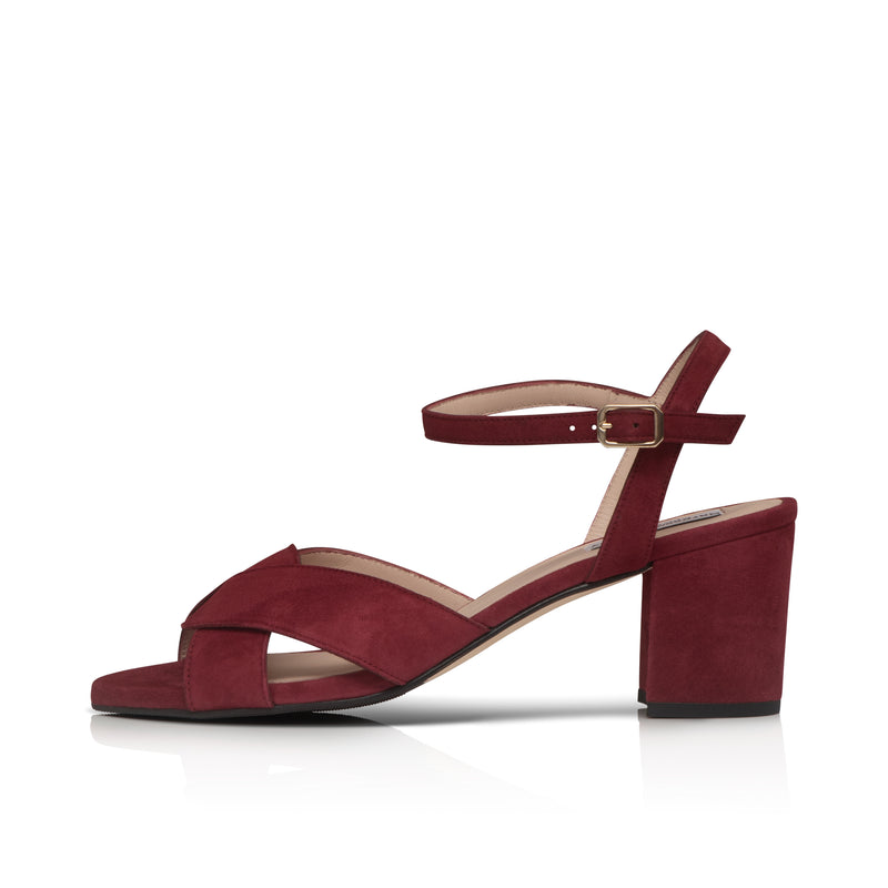 Krista - Extra-Wide Fit Sandal - Burgundy Suede