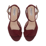 Krista - Extra-Wide Fit Sandal - Burgundy Suede