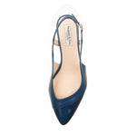 Lena Extra-Wide Fit Slingback - Blue Leather