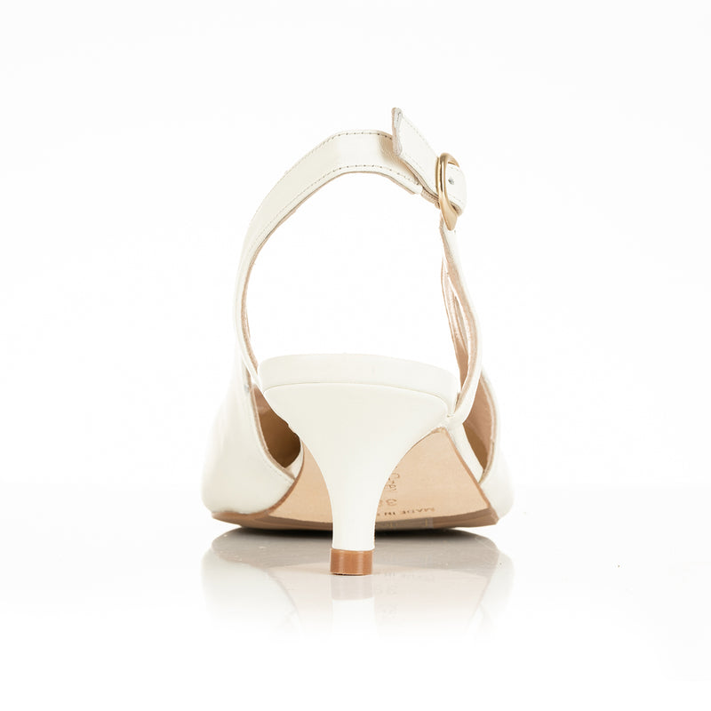 Lena Extra-Wide Fit Slingback - Cream & Navy Leather