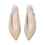 Lia Extra-Wide Fit Slingback Flats - Almond Leather