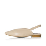 Lia Extra-Wide Fit Slingback Flats - Almond Leather