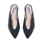 Lia Extra-Wide Fit Slingback Flats - Black Leather