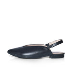 Lia Extra-Wide Fit Slingback Flats - Black Leather
