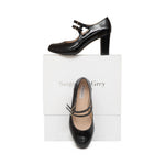 Liberty Extra Wide Fit Buckle Heels - Black Patent Leather