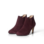 Lily Extra-Wide Fit Boots - Burgundy Suede