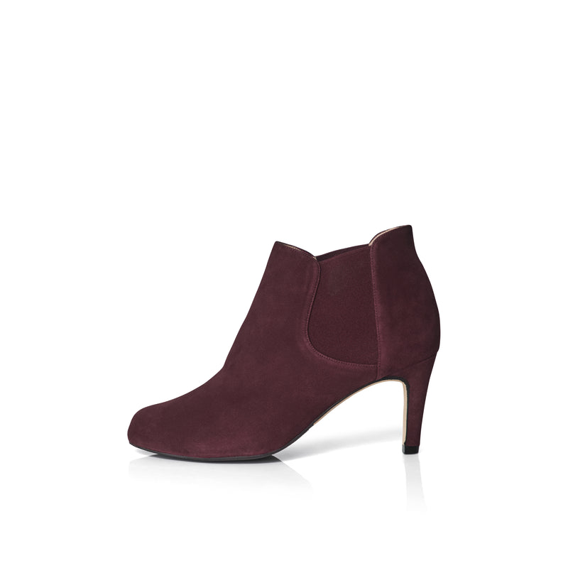 Lily Extra-Wide Fit Boots - Burgundy Suede