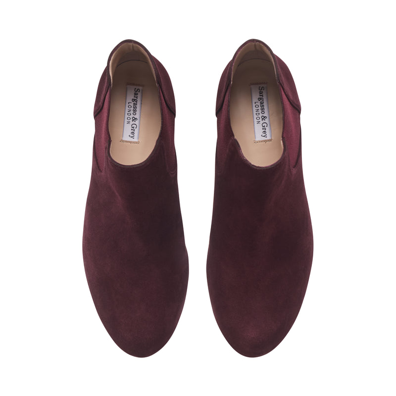 Lily Extra-Wide Fit Boots - Burgundy Suede