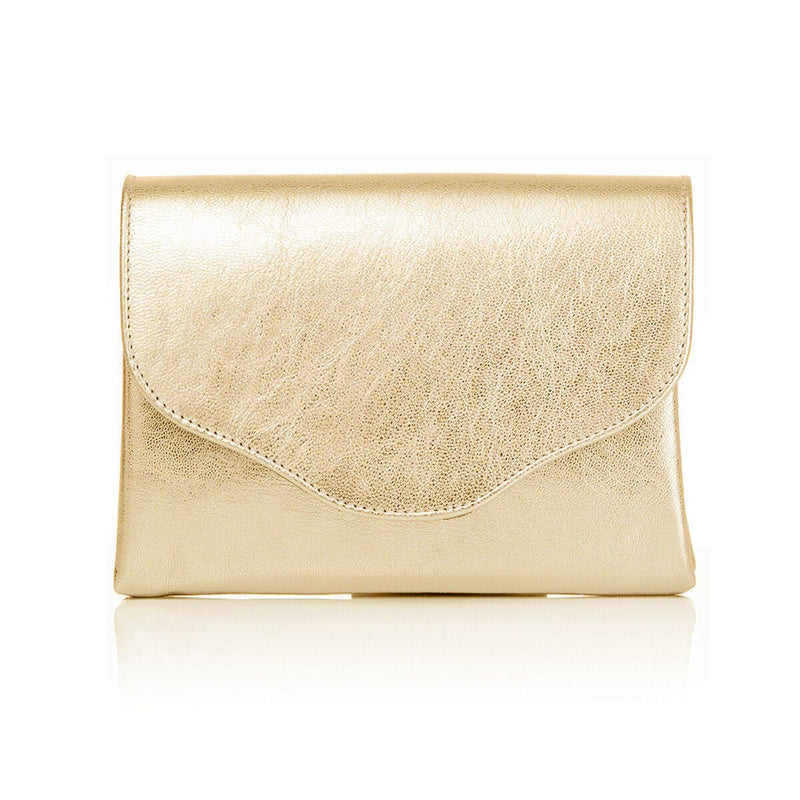 Ellie Clutch - Gold Leather