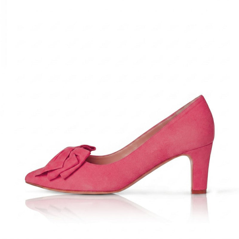 Lois Extra Wide Fit Court Shoes – Raspberry Suede – Sargasso and Grey