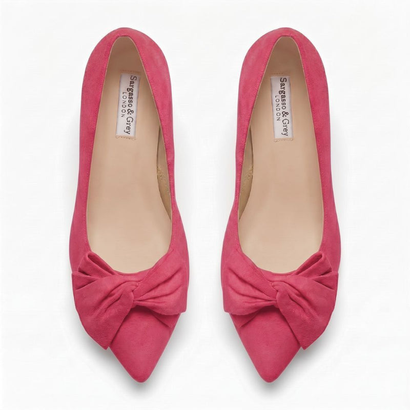 Lois Extra Wide Fit Court Shoes – Raspberry Suede – Sargasso and Grey