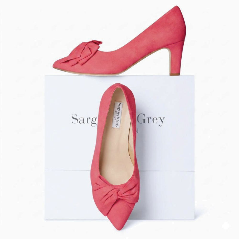 Lois Extra Wide Fit Court Shoes – Raspberry Suede – Sargasso and Grey