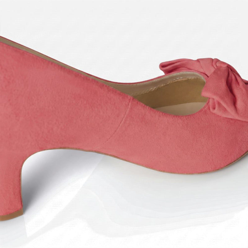 Lois Extra Wide Fit Court Shoes – Raspberry Suede – Sargasso and Grey