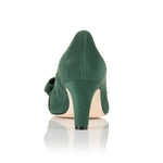 Lori Extra-Wide Fit Court Shoe – Green Suede