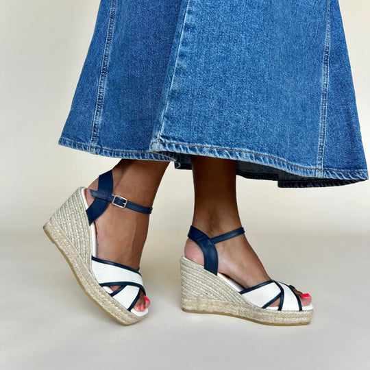 Wide Fit Espadrilles – Sargasso and Grey