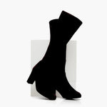 Lydia Extra-Wide Fit Knee High Boots - Black Suede