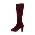 Lydia Extra-Wide Fit Knee High Boots - Burgundy Suede