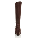 Lydia Extra-Wide Fit Knee High Boots - Brown Suede